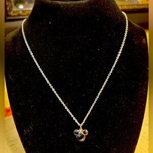 Mickey Mouse necklace. 16 inch chain. Black and silver charm.